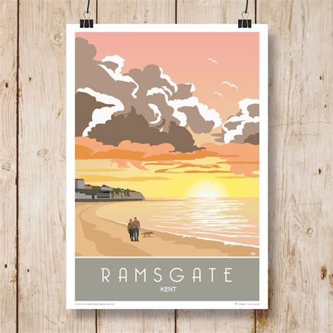 Ramsgate Lighthouse Kent Travel Poster Available In A4 A3 Etsy Uk