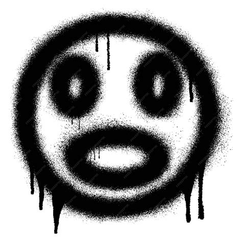 Premium Vector Scary Emoticon Graffiti With Black Spray Paint