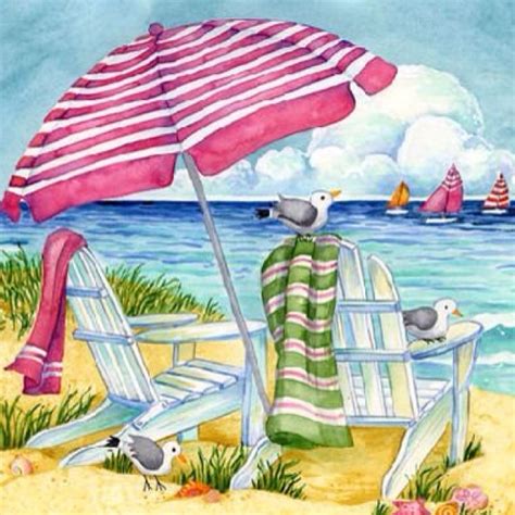 Beach Art | Морские картины, Картины, Картинки