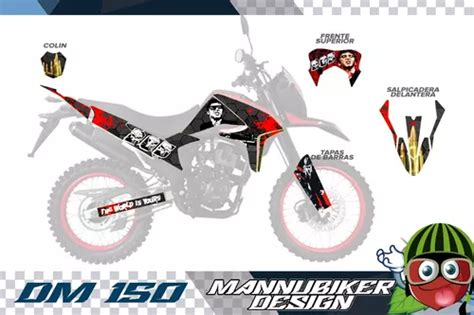 Dm Hasta Rojo Vinil Skins Wrap Laminado Enduro Meses Sin