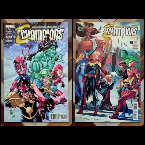 Champions 20 21 Nm Marvel 2018 High Grade 2nd App Amka Aliyak Set Of 2 Comic Books