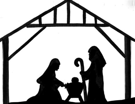 Nativity silhouette | Nativity silhouette, Christmas paintings on ...