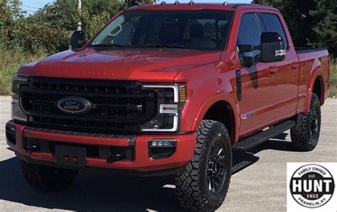 2020 Ford Super Duty F 250 Srw Lariat 10 Miles Rapid Red Crew Cab