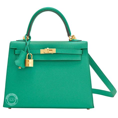 Hermes Kelly Cm Vert Jade Epsom Ghw Lilac Blue London