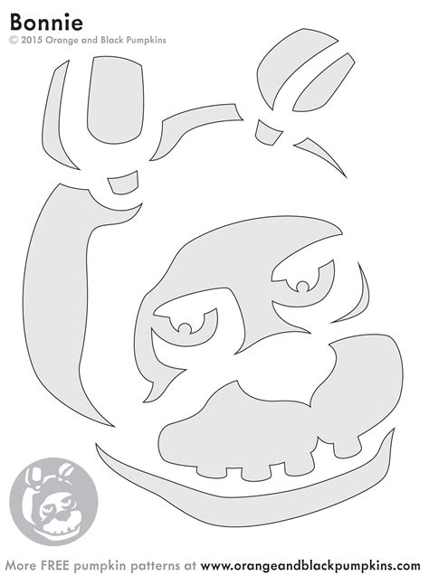 Five Nights At Freddys Bonnie Free Pumpkin Stencil Pumpkin Pattern