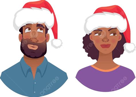 African Couple Wearing Hats Posing For A Portrait Vector Icon Hat