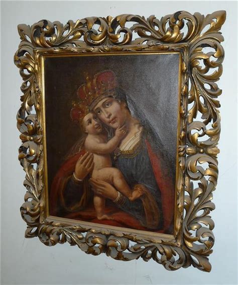 Continental School 19th Century Crowned Madonna And Child 19th