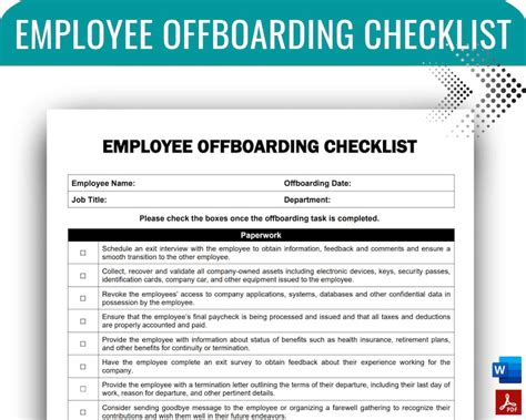 Employee Offboarding Checklist Employee Exit Checklist Employee Exit