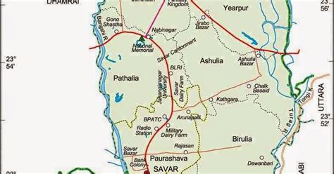 Savar Upazila Map Dhaka District Bangladesh