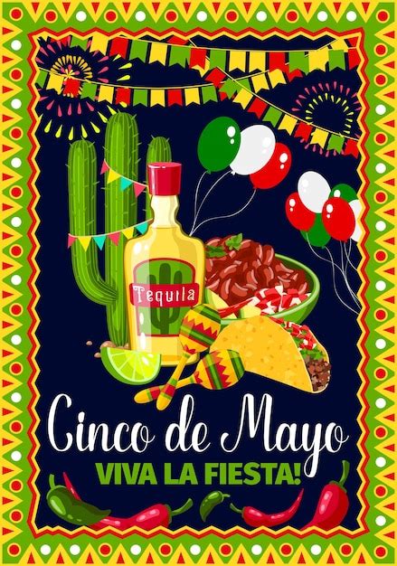 Premium Vector Cinco De Mayo Mexican Holiday Vector Greeting Card