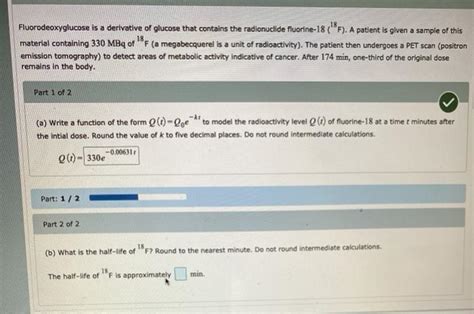 Solved Fluorodeoxyglucose Is A Derivative Of Glucose That Chegg