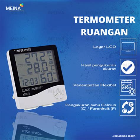 Jual HTC 2 TERMOMETER RUANGAN ALAT PENGUKUR TEMPERATUR SUHU RUANGAN