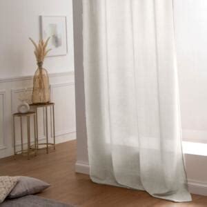 Rideau gaze de coton ajustable 180 x max 300 cm Gaïa Beige pampa