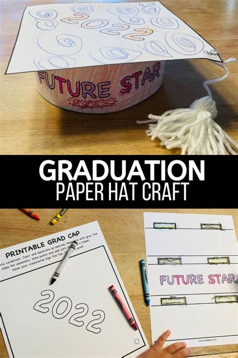 Printable Grad Cap Paper Graduation Hat Craft Personalized Grad Hat