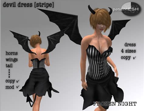 Second Life Marketplace Fn Devil Dress [stripe]