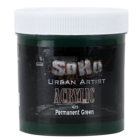 SoHo Heavy Body Acrylic Permanent Green 500ml Paint Jar Jerry S