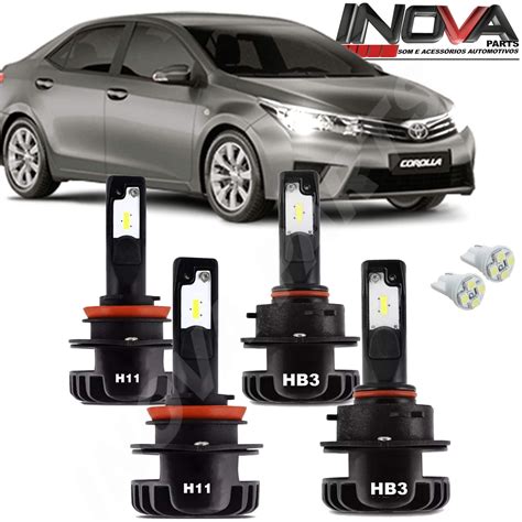 Kit Lampada Super Led Plus Toyota Corolla A Farol Alto E Baixo