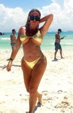 AISLEYNE HORGAN WALLACE In A Gold Bikini At A Beach In Cancun 09 10