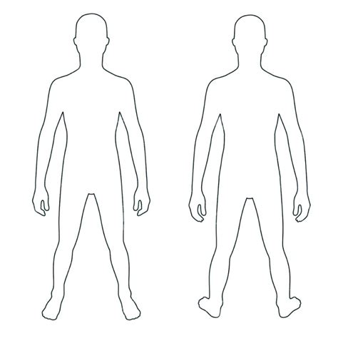 Printable Human Body Outline Template Pdf - Printable Templates