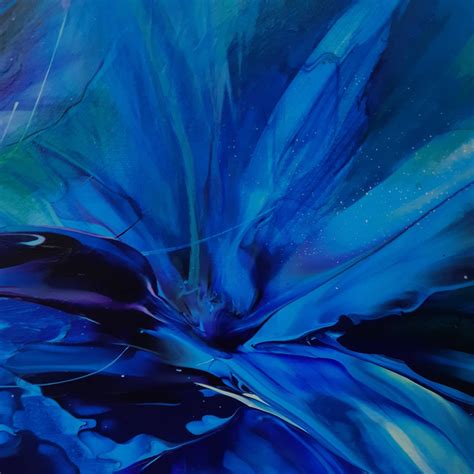 Abstract Blue Acrylic Painting silence Deep Edge - Etsy