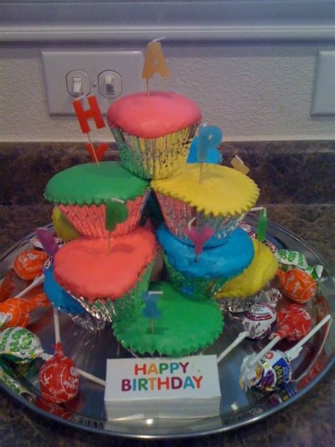 Colorful BIRTHDAY Cupcakes To Get The Smooth Look On The Top Of The