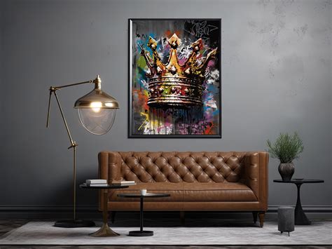 Crown Graffiti Wall Art, Printable Graffiti Art, King Crown Digital Art ...