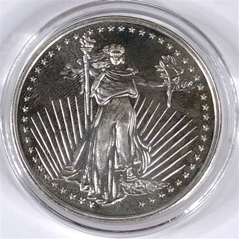 One Ounce 999 Fine Silver St Gaudens Design Silvertowne In Capsule