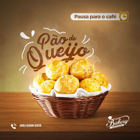 Pão de Queijo Social Media PSD Editável Pão de queijo Embalagem de