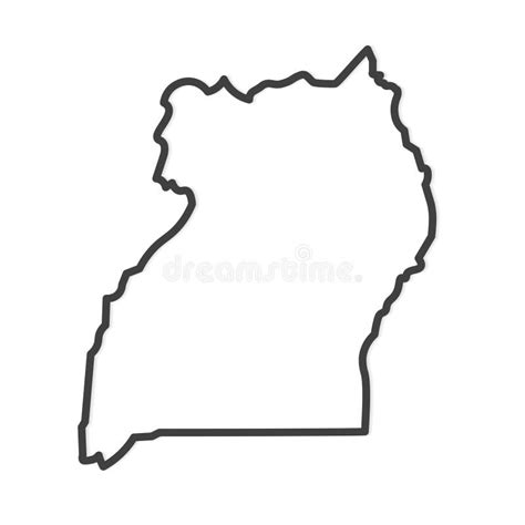 Outline of Uganda map stock vector. Illustration of science - 205534647