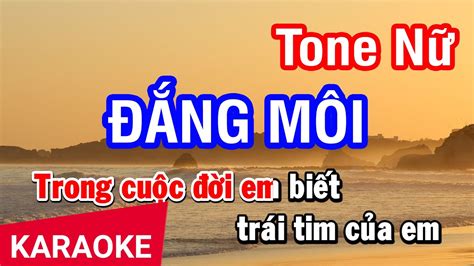 Karaoke Đắng Môi Tone Nữ Nhan KTV YouTube