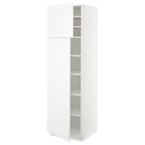 Sektion High Cabinet With Shelves2 Doors Whiteaxstad Matt White 24x24x80 Ikea