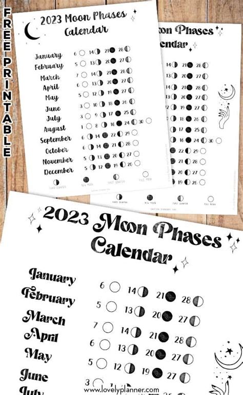 Free Printable Full Moon Calendar Lunar Calendar Happy Planner