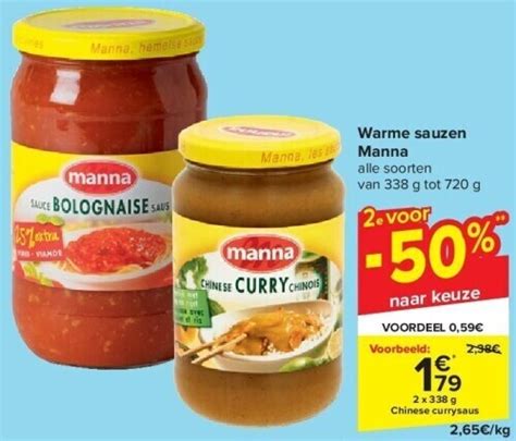 Warme Sauzen Manna Promotie Bij Carrefour