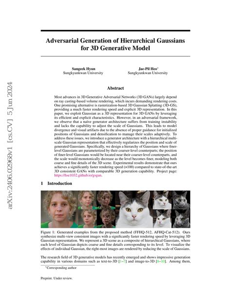 Adversarial Generation Of Hierarchical Gaussians For D Generative