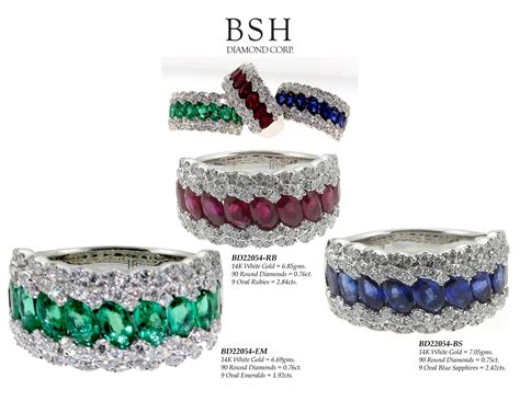 Emerald, Ruby & Blue Sapphire Rings | Colored gemstone ring, White gold
