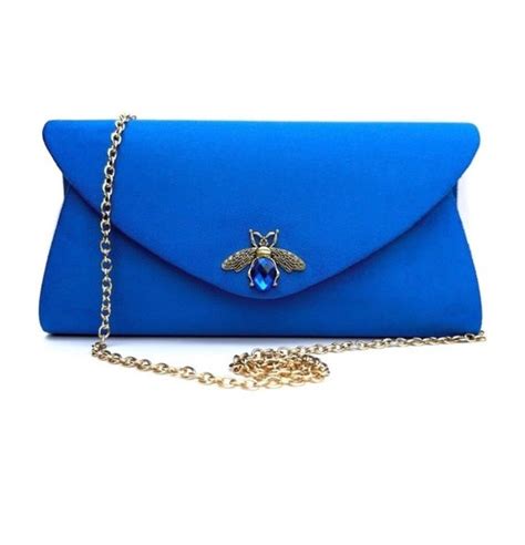 Blue Suede Clutch Bag Hotsell