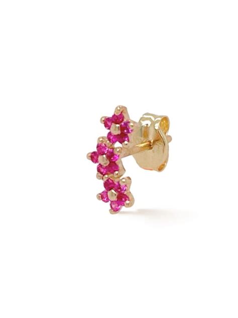 Piercing trio de flores fucsia Joyería Petunia