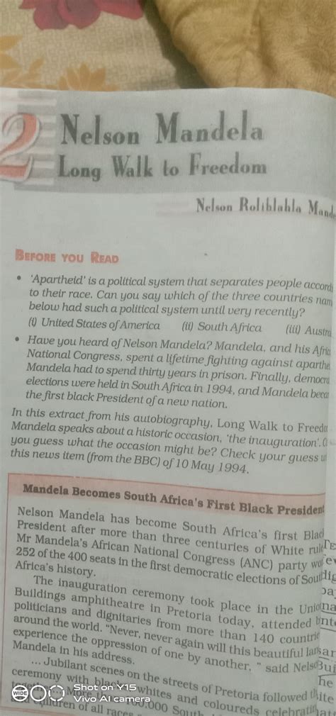 Nelson Mandela Long Walk To Freedom Question Answers