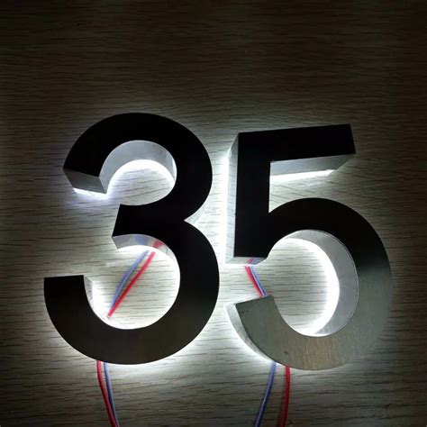 Waterproof Stainless Steel Led House Numbers In Door Plates From Home