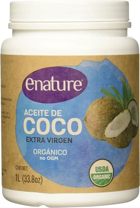 Enature Aceite de Coco Orgánico Virgen 1 L El empaque puede variar