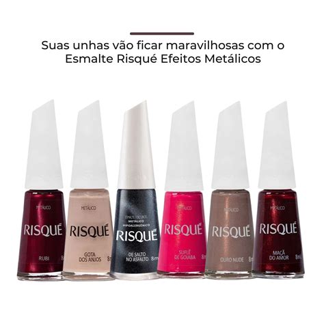 Esmalte Risque Metalico Ouro Nude 8ml Hipoalergenico Gabeauty Cosméticos