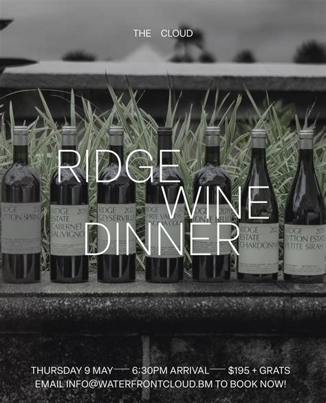 The Cloud at The Waterfront — Ridge Wine Dinner