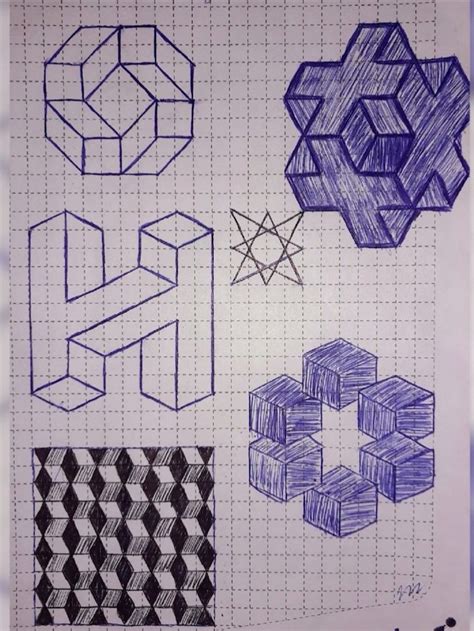 Graph Paper Drawings Graph Paper Art 3d Drawings Art Drawings