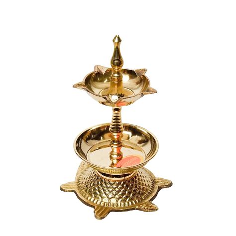 Buy Bhimonee Decor Pure Brass Kachua Deep Deepak Diya For Pooja Purposes 6 25 Inches 380 Gm