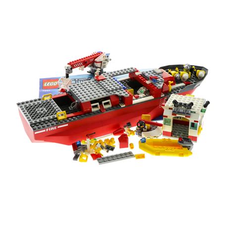 1x Lego Teile Set Town City Feuerwehr Lösch Boot 7207 Unvollständig