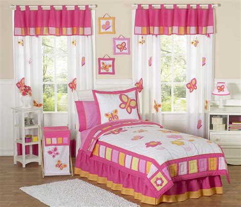 Kids Butterfly Bedding Pink Orange Twin Fullqueen Comforter Sets For