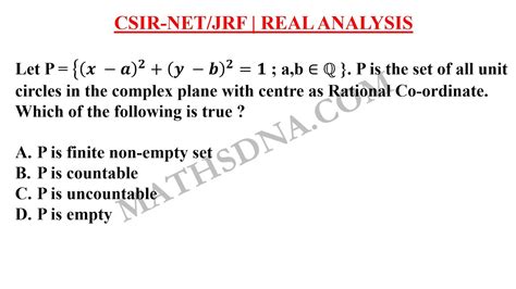 Csir Net Jrf Real Analysis Countable Uncountable Youtube