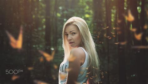 Wallpaper Sunlight Forest Women 500px Model Blonde T Shirt