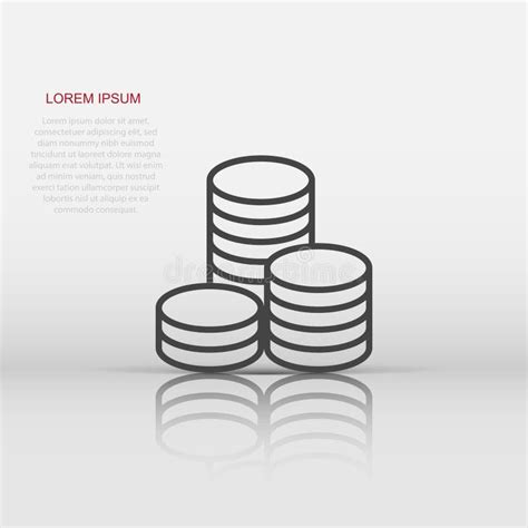 Vector Coins Stack Icon In Flat Style Money Coin Sign Illustration