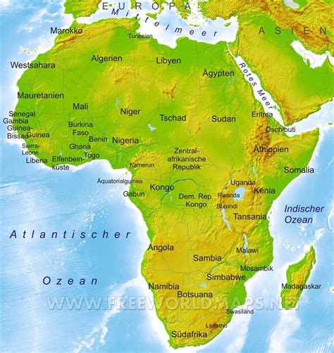 Karte Von Afrika Freeworldmaps Net